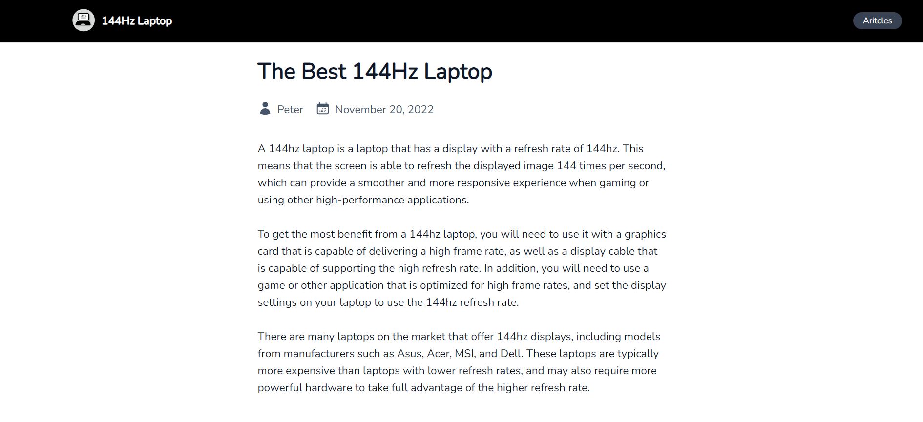 144hz laptop