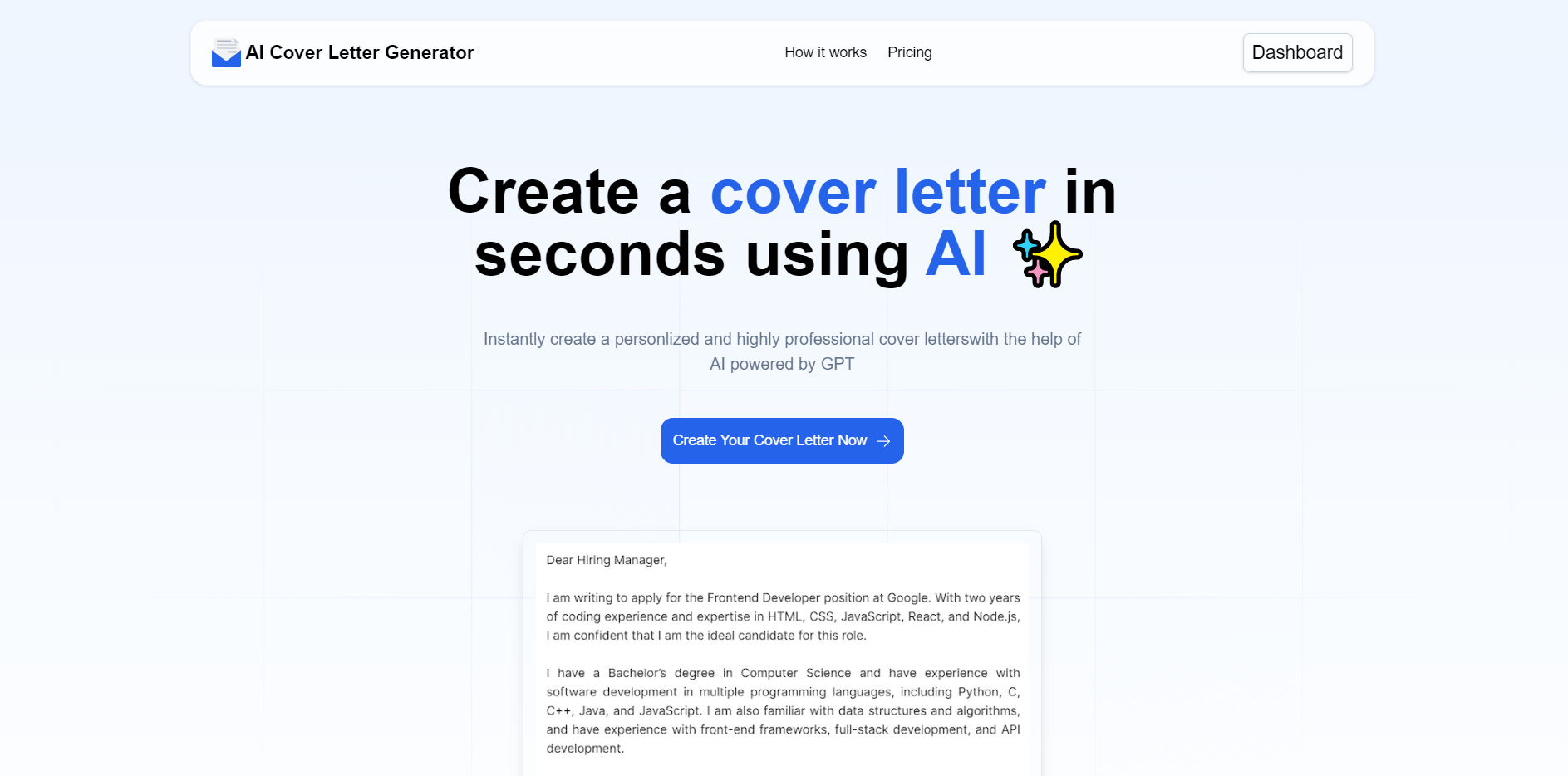 Ai Cover Letter Generator